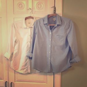 TWO J. Crew factory button down shirts size M!